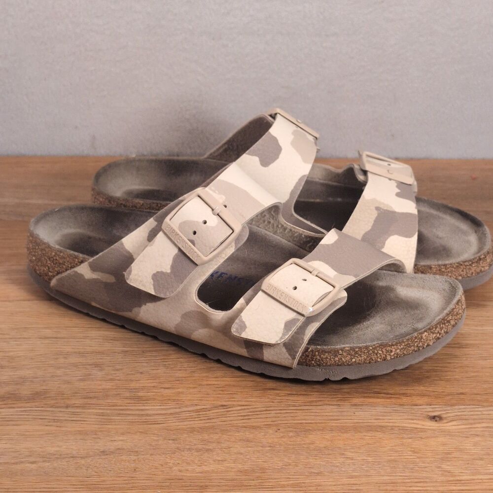 Birkenstock Arizona Men's 8 EU 41 Narrow Sandals Desert Soil Camo Gray Taupe